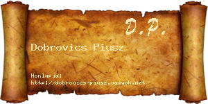 Dobrovics Piusz névjegykártya